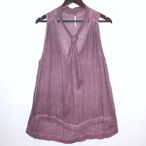 Free People Sleeveless Tie Front Blouse Sz Medium